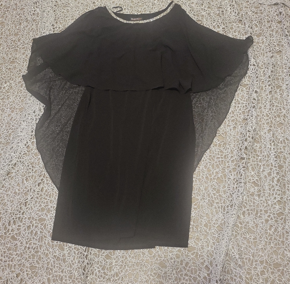 Glamour Black Layered Women's Blouse